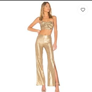 Two piece gold party outfit